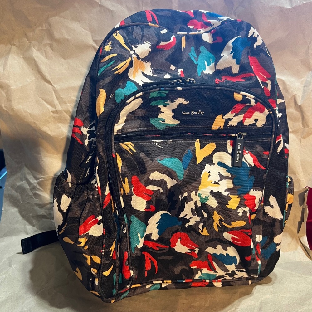 Vera Bradley Large Backpack School Travel Abstract Brushstroke Canvas Art Print